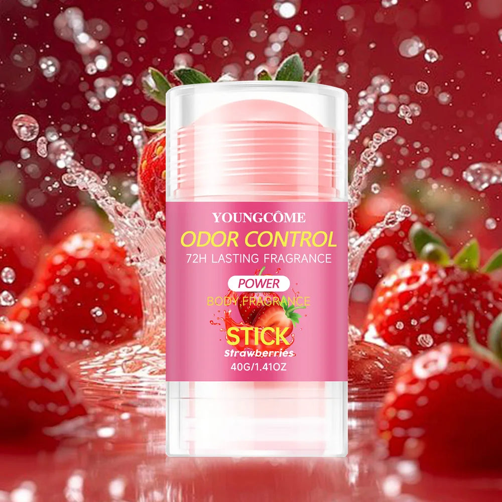 Strawberry Deodorant set - 72H Freshness, Aluminum-Free, Sweet Scent for Women, School Safe for Sensitive Skin