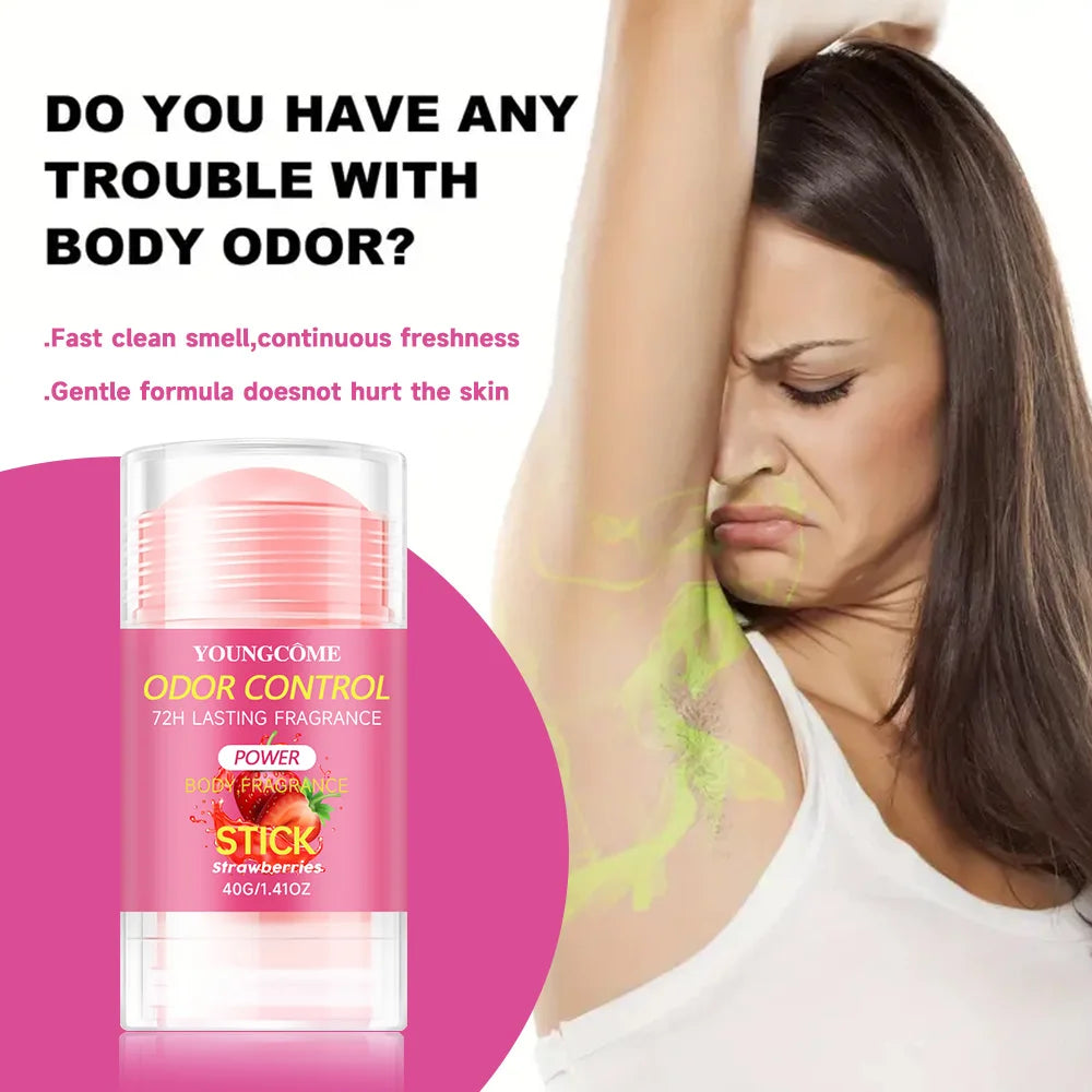Strawberry Deodorant set - 72H Freshness, Aluminum-Free, Sweet Scent for Women, School Safe for Sensitive Skin