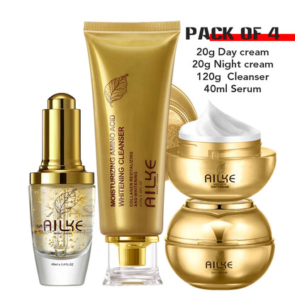 AILKE Whitening Skin Care Set, Reduce Wrinkles, Dark Spots, Even Skin Tone, Women Beauty Cosmetics for All Skin Types