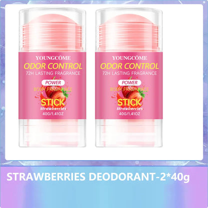 Strawberry Deodorant set - 72H Freshness, Aluminum-Free, Sweet Scent for Women, School Safe for Sensitive Skin