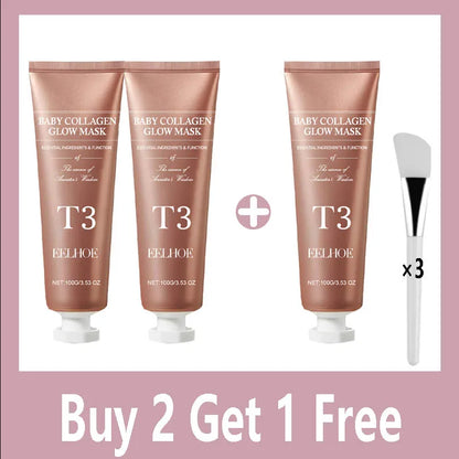 Collagen Night Wrapping Mask Elasticity Hydration Care Reduces Sagging &amp; Dullness Hydrolyzed Collagen For Glowing Skin