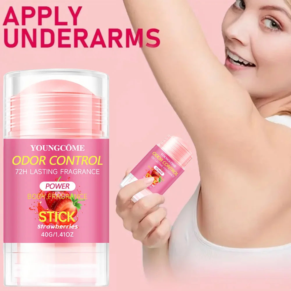 Strawberry Deodorant set - 72H Freshness, Aluminum-Free, Sweet Scent for Women, School Safe for Sensitive Skin