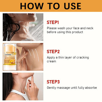 SUYARUN Turmeric Bee Venom Neck Cream Stick - Anti-Aging Firming, Wrinkle Reduction, Portable Moisturizer for all people.