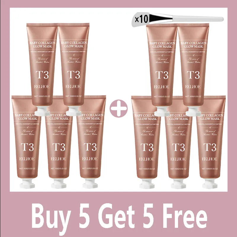 Collagen Night Wrapping Mask Elasticity Hydration Care Reduces Sagging &amp; Dullness Hydrolyzed Collagen For Glowing Skin