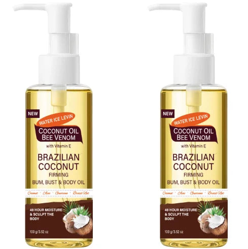 Brazilian Coconut Firming Body Oil, 48H Moisture &amp; Sculpting with Acai, Guarana &amp; Hyaluronic Acid for Bum &amp; Bust