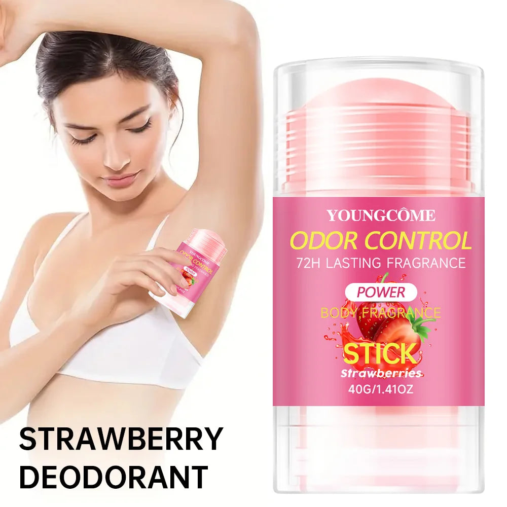 Strawberry Deodorant set - 72H Freshness, Aluminum-Free, Sweet Scent for Women, School Safe for Sensitive Skin