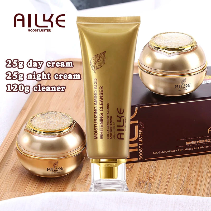 AILKE Whitening Skin Care Set, Reduce Wrinkles, Dark Spots, Even Skin Tone, Women Beauty Cosmetics for All Skin Types