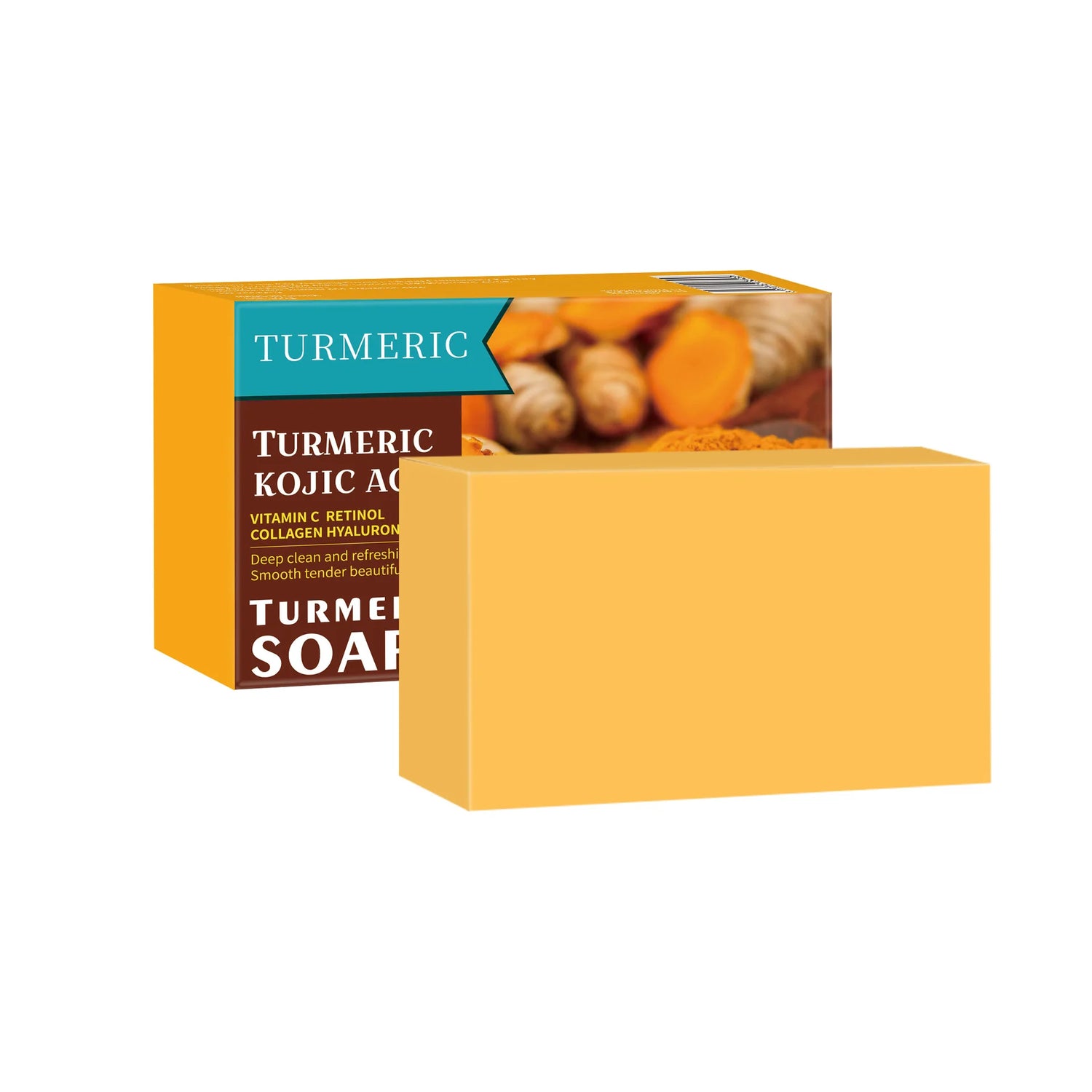 Natural Rice &amp; Turmeric Handmade Soap with Vitamin C | Lemon Essential Oil Cleansing Bar for Face &amp; Body | Organic Skincare Arti